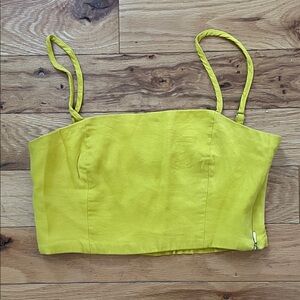 Yellow Crop Top with Spaghetti Straps